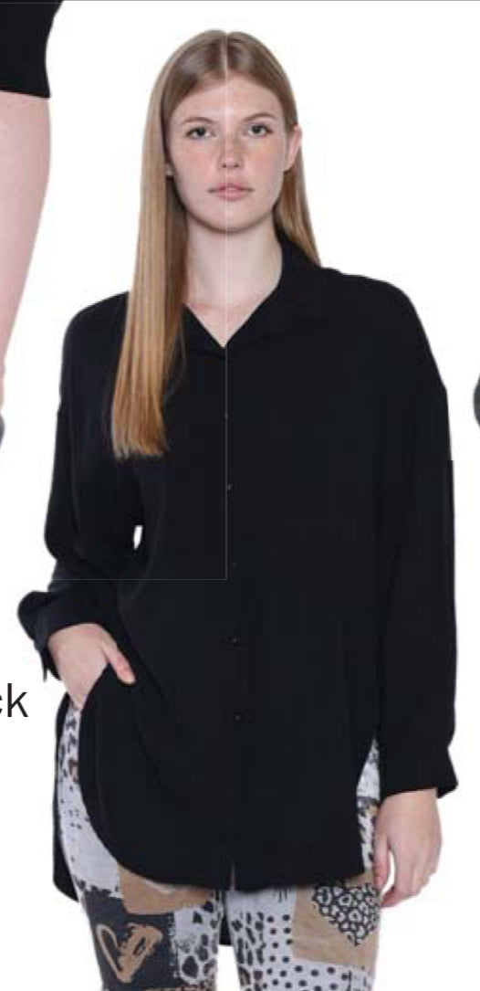 Lightweight Oversize Button Front Blouse