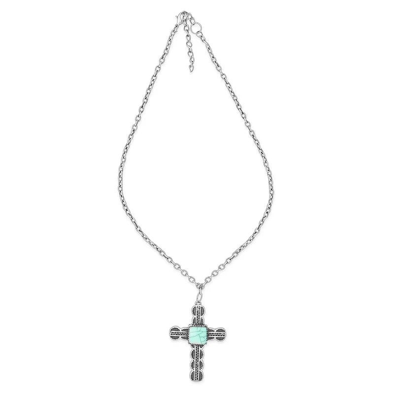 Center Stone Cross Necklace