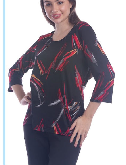 3/4 Length Sleeve Patterned Blouse