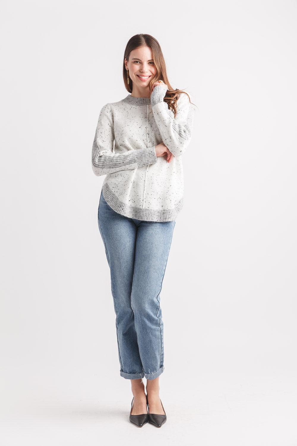 Heathered Rib Detail Shirt