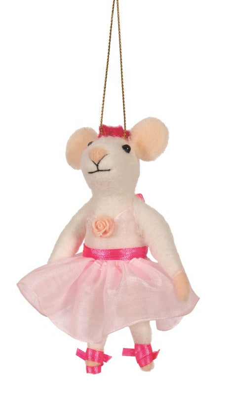 Pink Ballerina Mouse Ornament