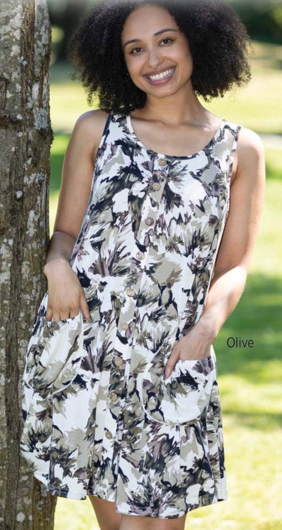 Sleeveless Flower Print Dress