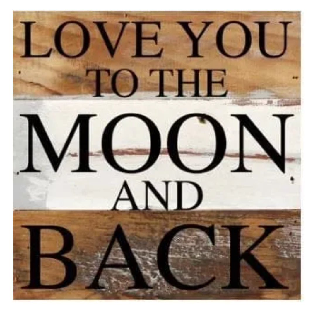 14x14” Moon & Back Wood Sign