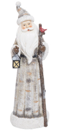 Resin Birch Santa Figurines