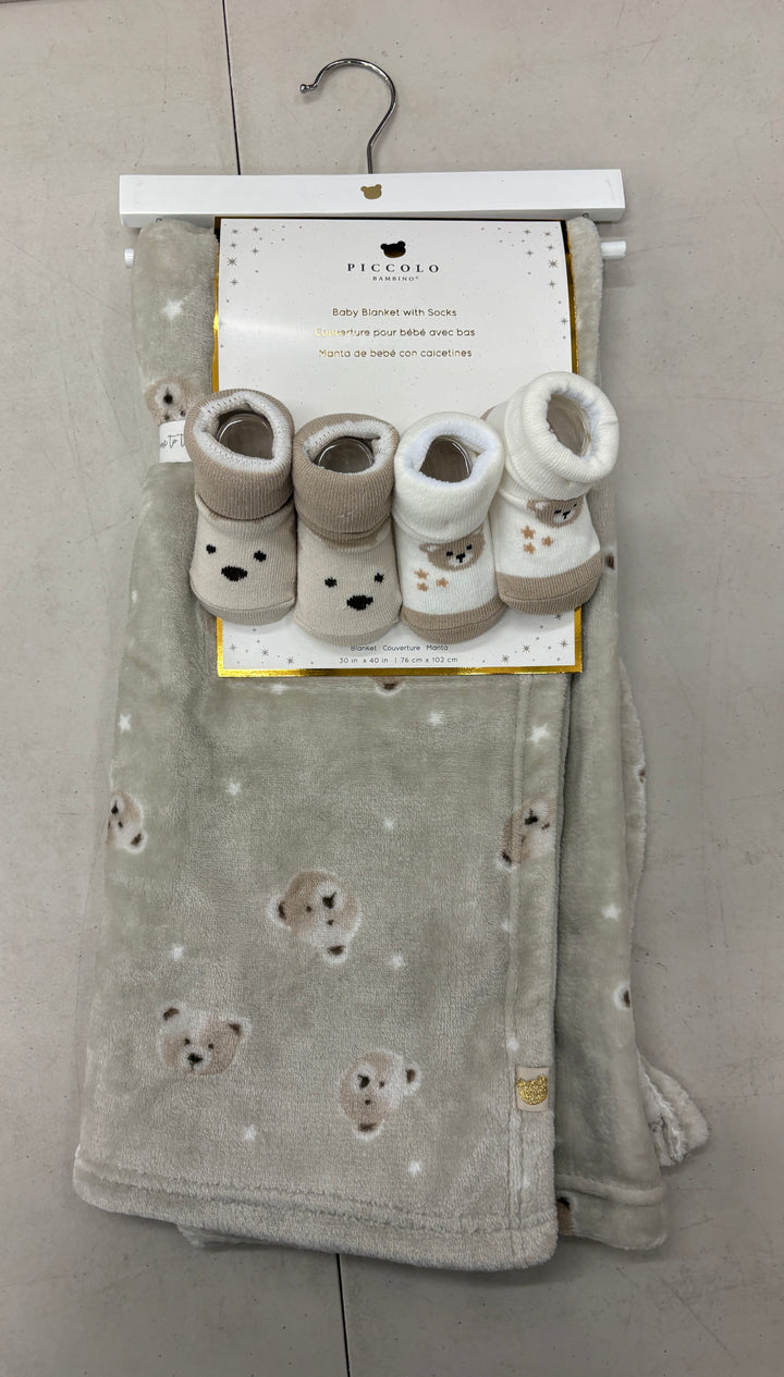 Plush Blanket W/Socks