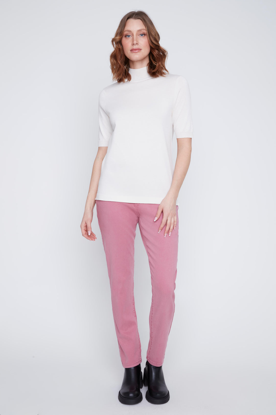 Mock Neck Short Sleeve