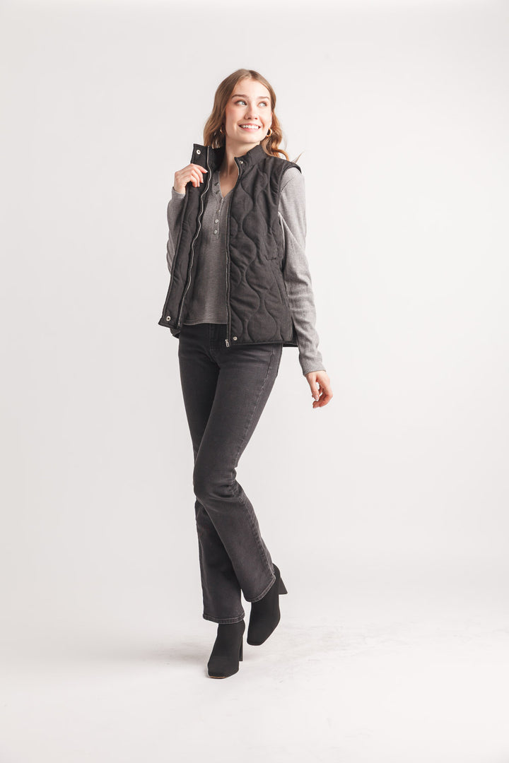 Quilted Zip Vest W/Pockets