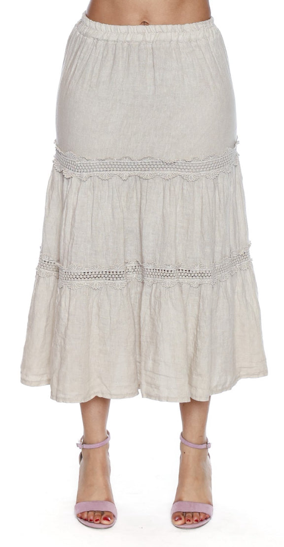 Lace Detail Tiered Skirt