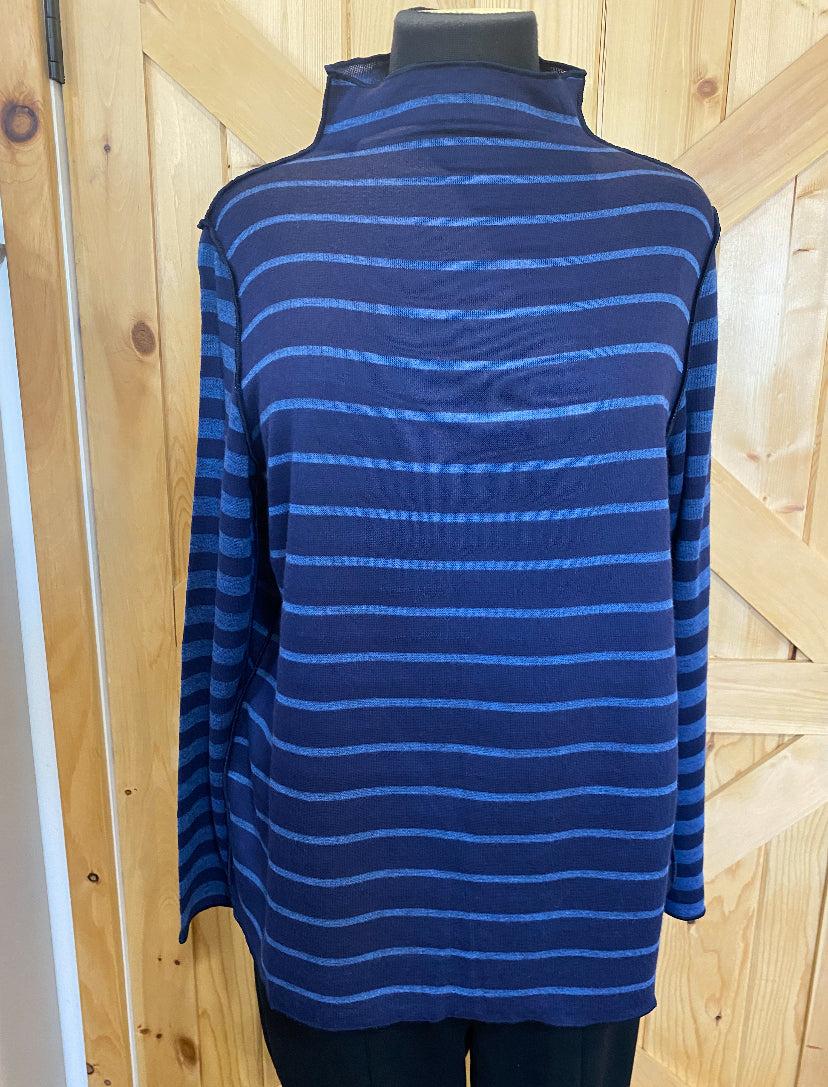 Reversible Block Plaid Mock Neck Sweater