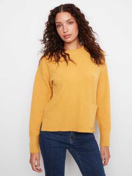 Crew Neck Drop Shoulder Sweater