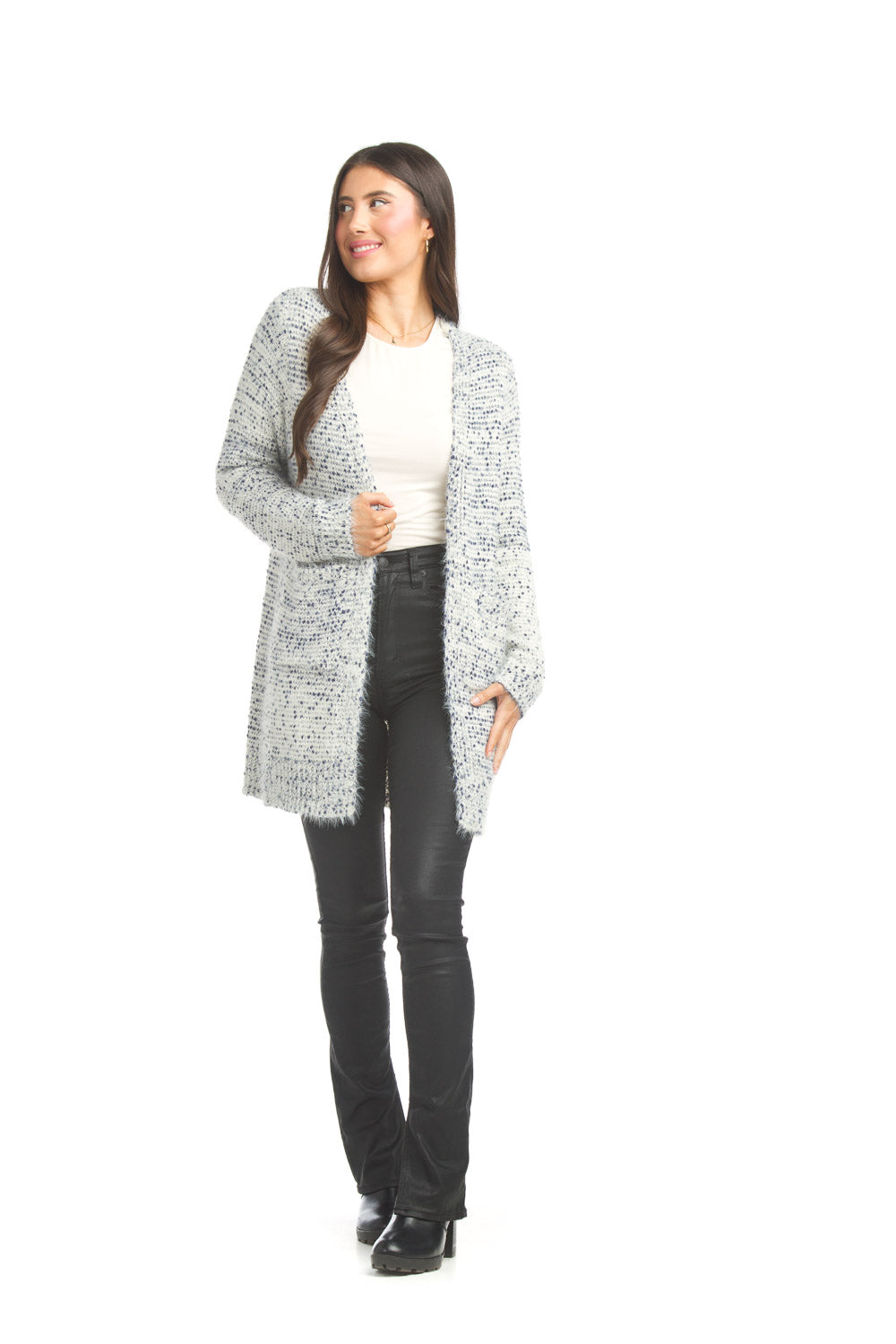 Popcorn Knit Cardigan W/Pockets