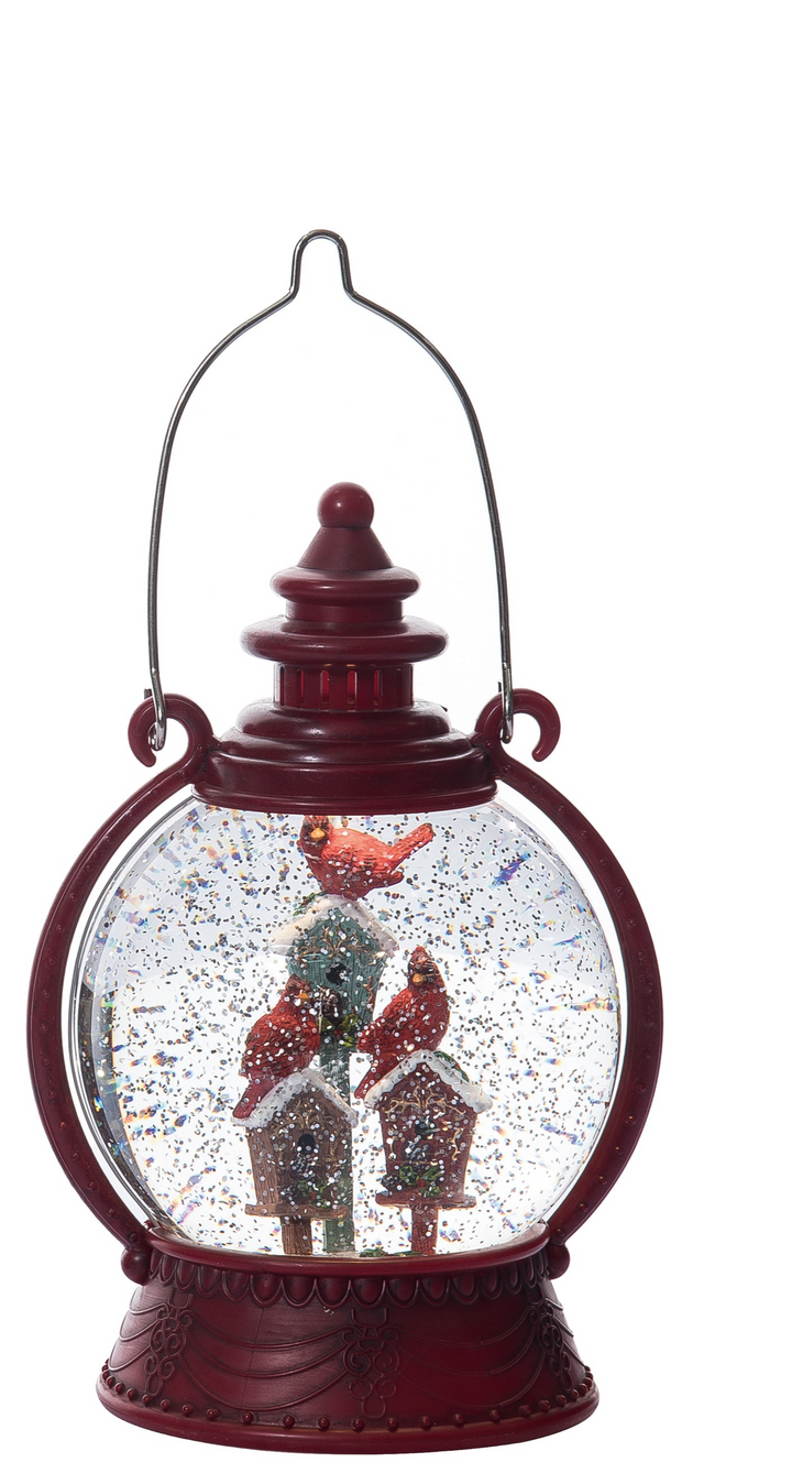 Plastic Light Up Cardinal Water Globe