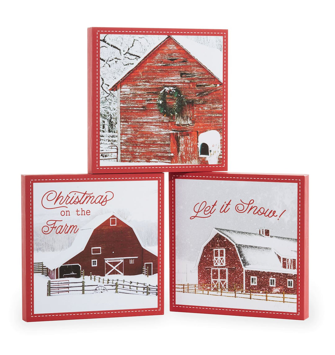 Christmas Barn Desk Block