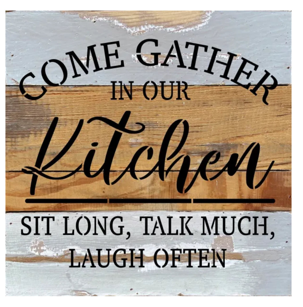 10x10” Gather In Our Kitchen Wood Sign