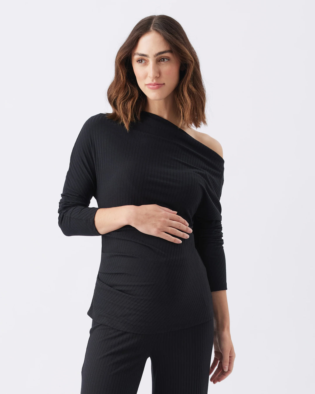 Off The Shoulder Rib Top Maternity