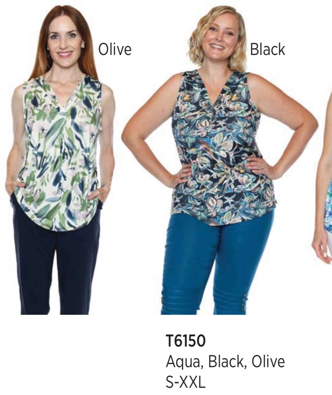 Sleeveless VNeck Patterned Top