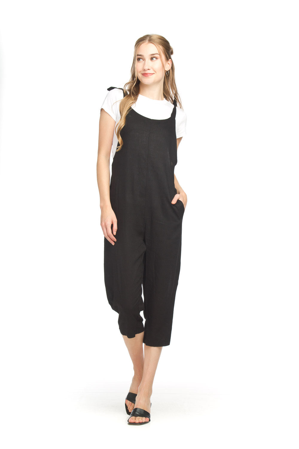 Cotton Blend Jumpsuit W/Adjustable Straps