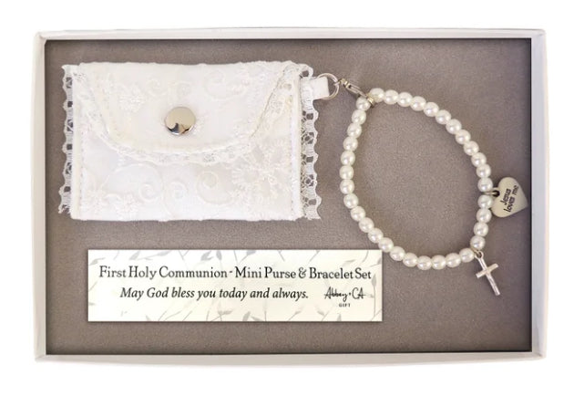 1st Communion Purse W/Pearl Bracelet