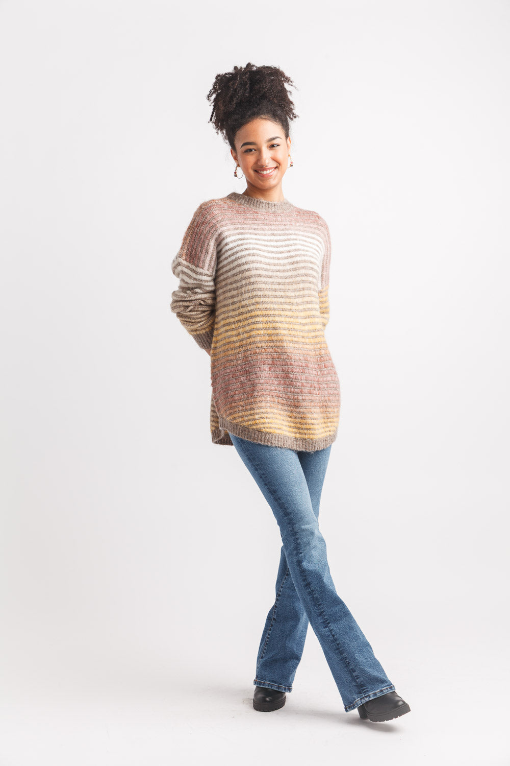 Space Dye Stripe Sweater