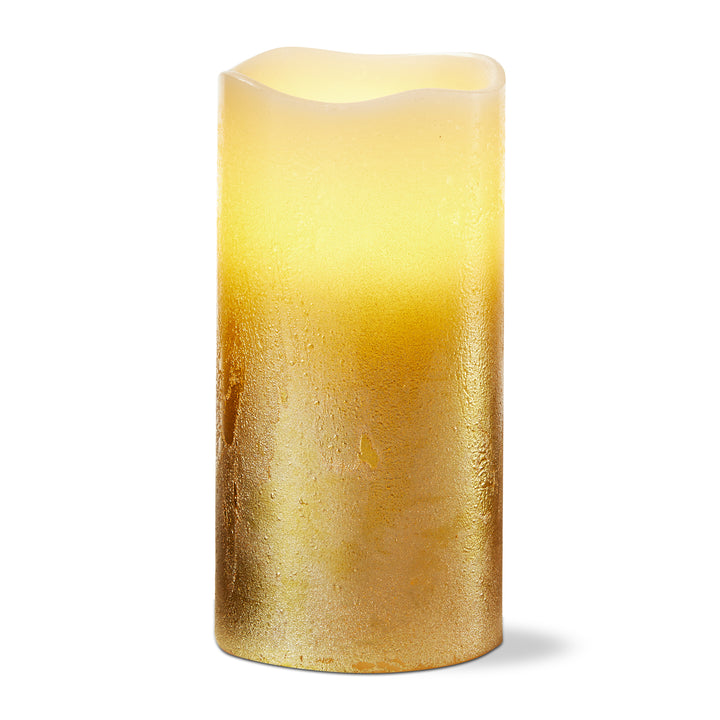 Shimmery LED Gold Pillar Candle