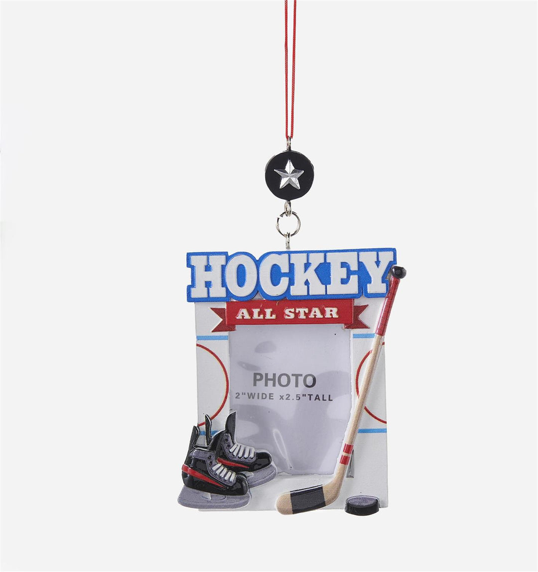 White Hockey Ornament