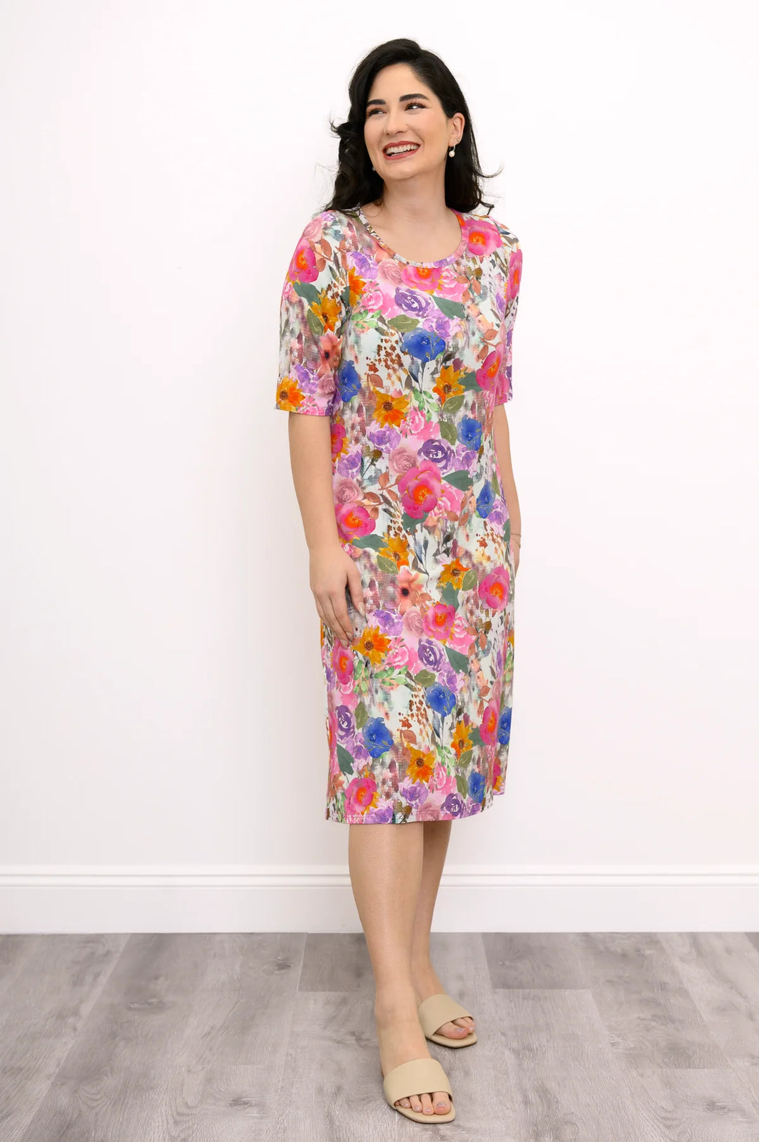 Olivia Pink Bouquet Bamboo Dress