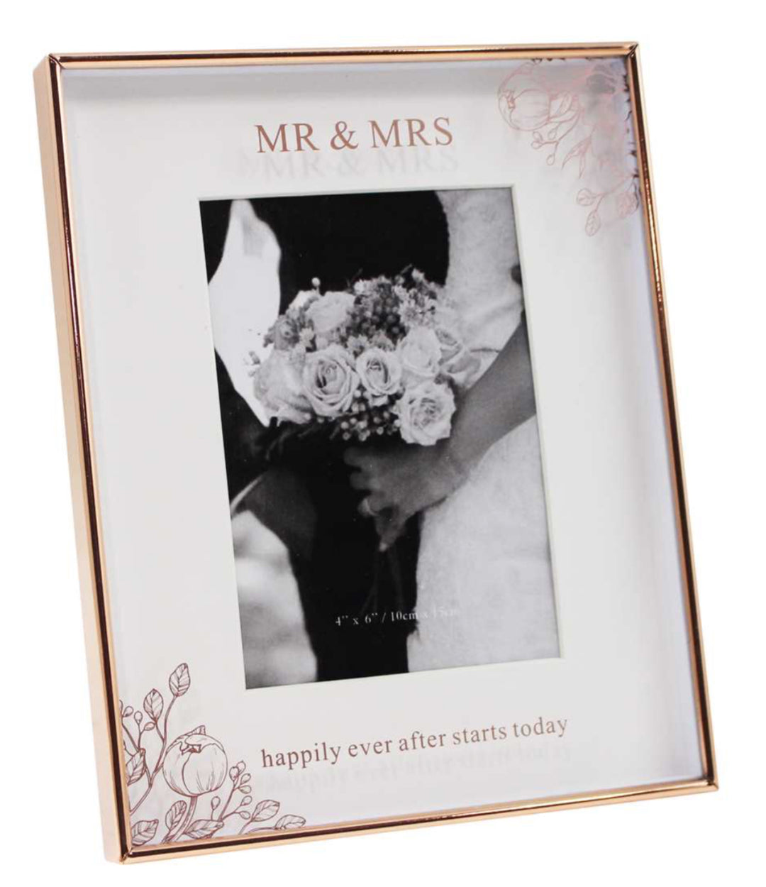 4x6” Rose Gold Mr & Mrs Mirror Frame
