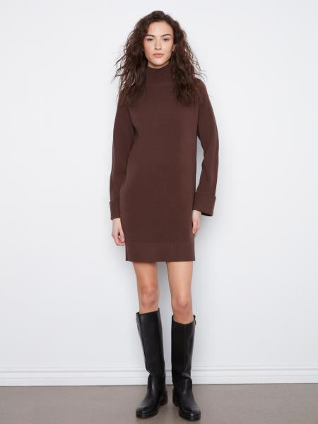 Long Sleeve Mock Neck Sweater Dress