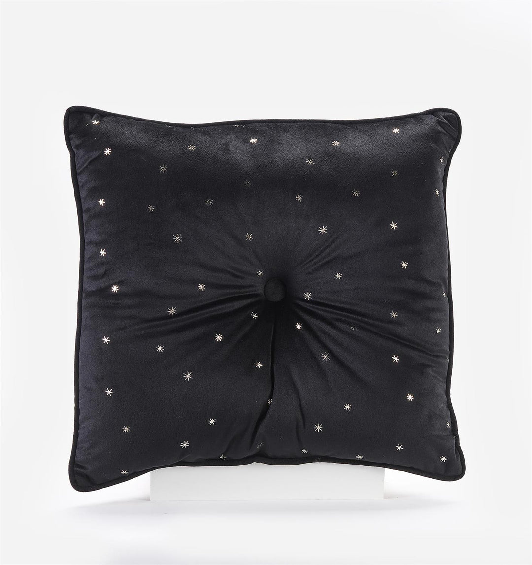 Black Snowflake Pillow