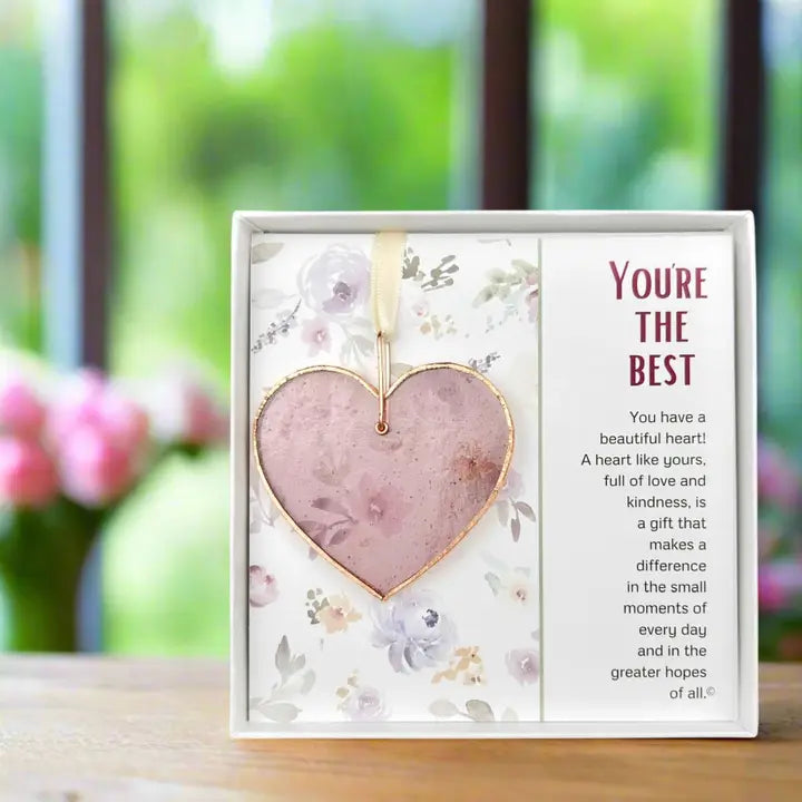 Handmade Stained Glass Heart “You’re The Best”