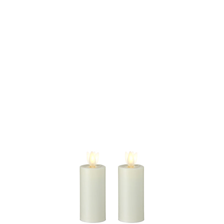 Moving Flame Ivory Pillar Candle