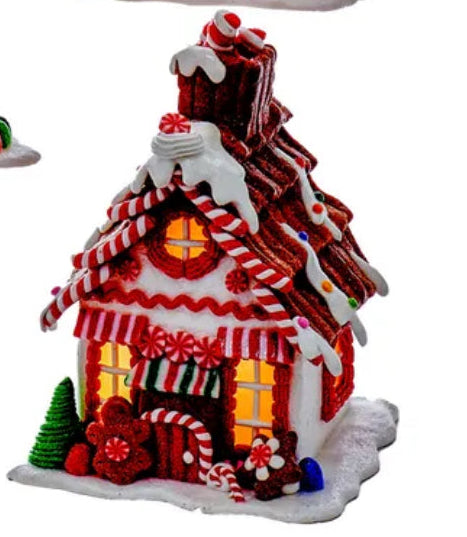 8” LED Gingerbread House