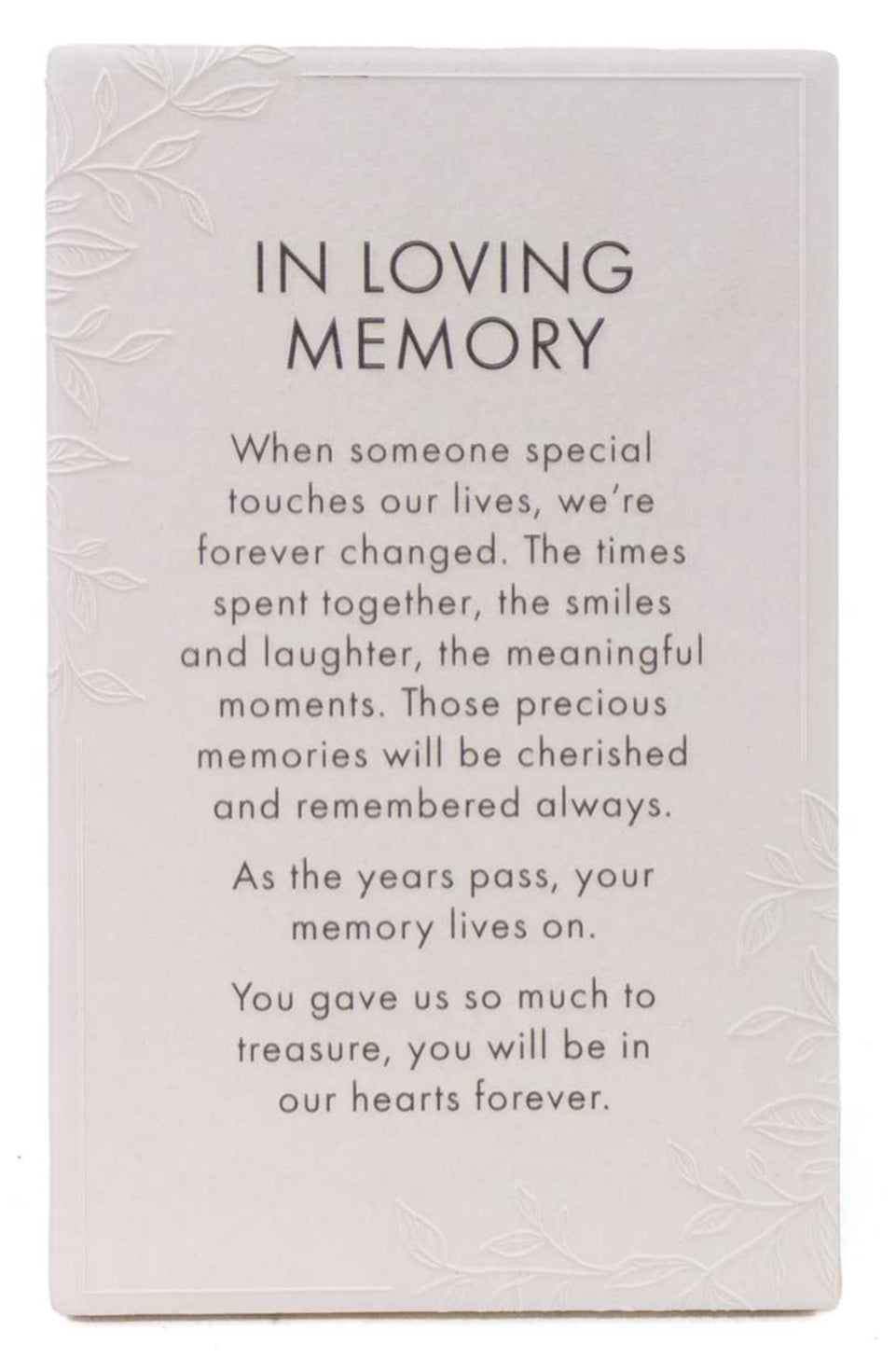 In Loving Memory Plaque W/Stand