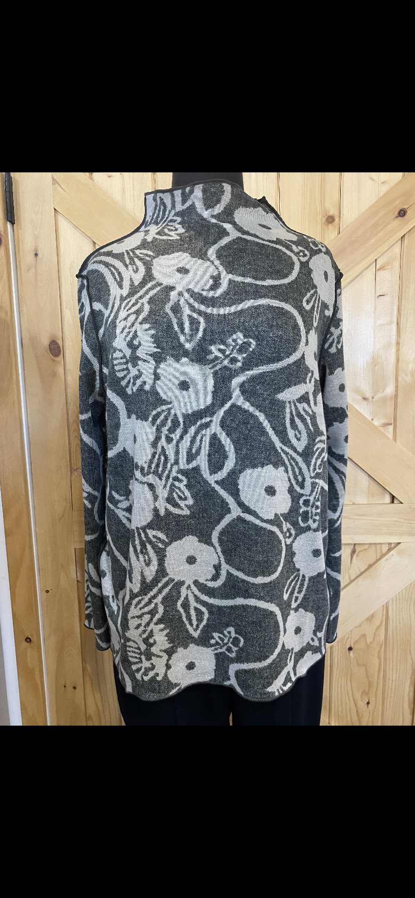 Reversible Floral Mock Neck Long Sleeve