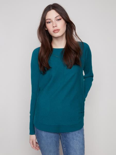 Knit Sweater W/Lace-up Cuffs