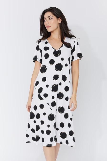 Polka Dot Short Sleeve Dress