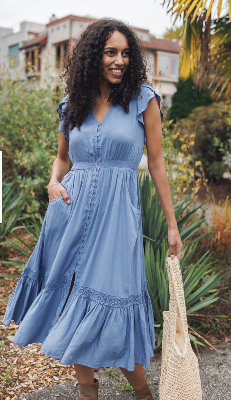 Short Sleeve Button Front Dress