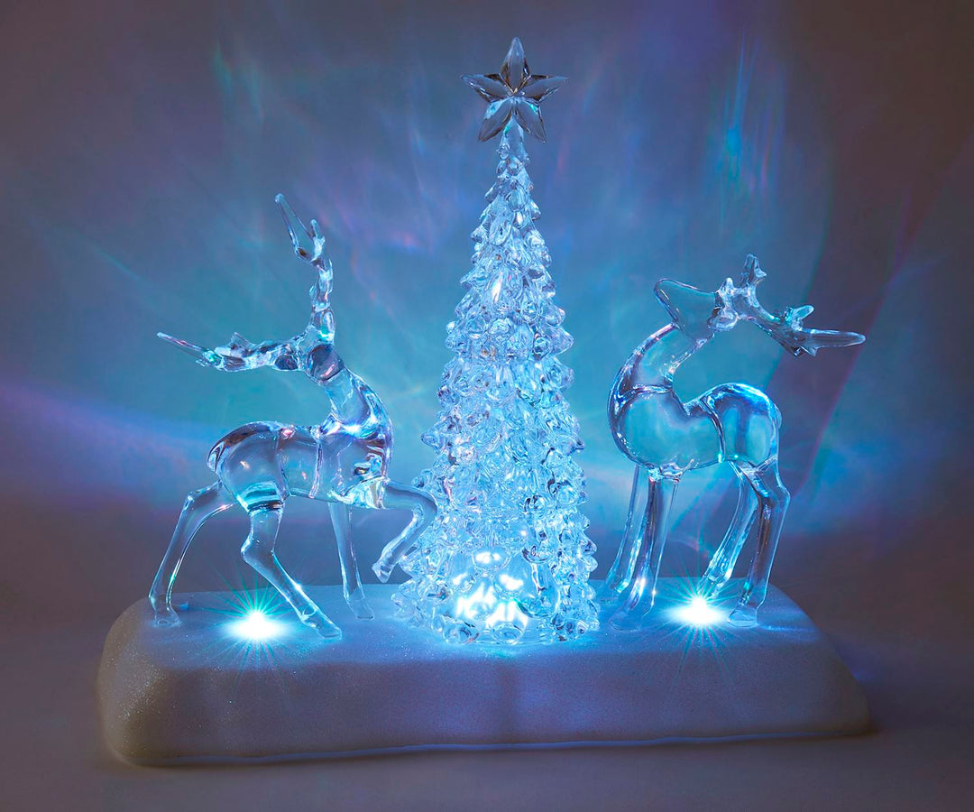 LED Reindeer & Tree Scene