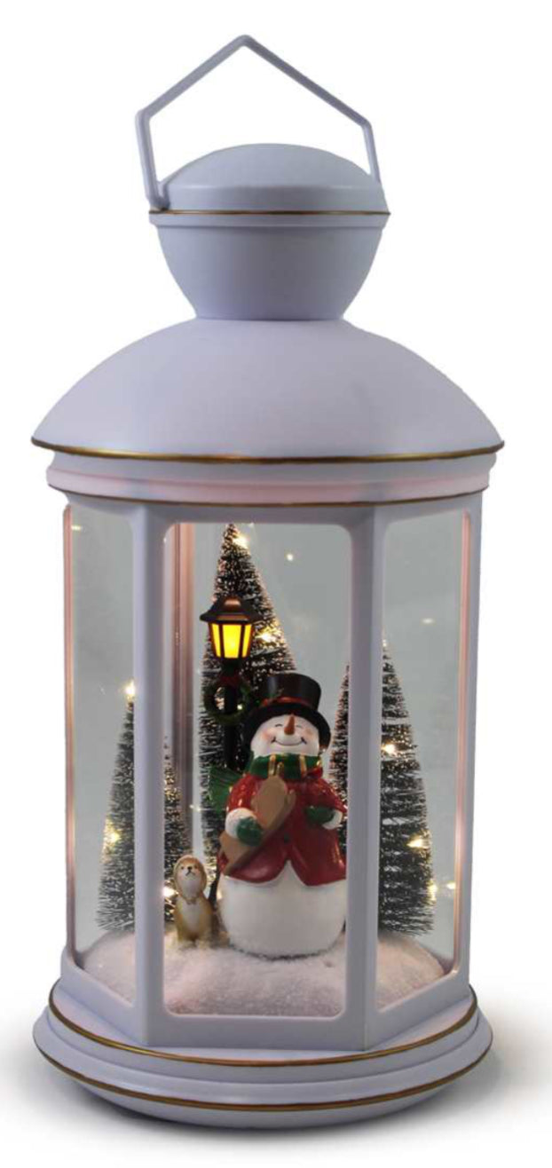 LED Snowman Scene Lantern