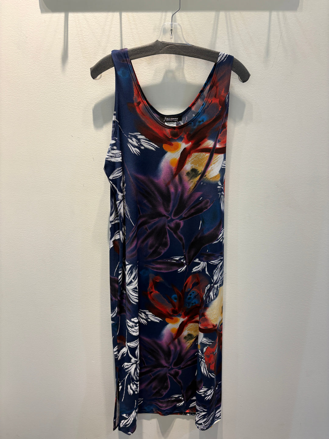 Patterned Sleeveless Maxi Dress W/Slit