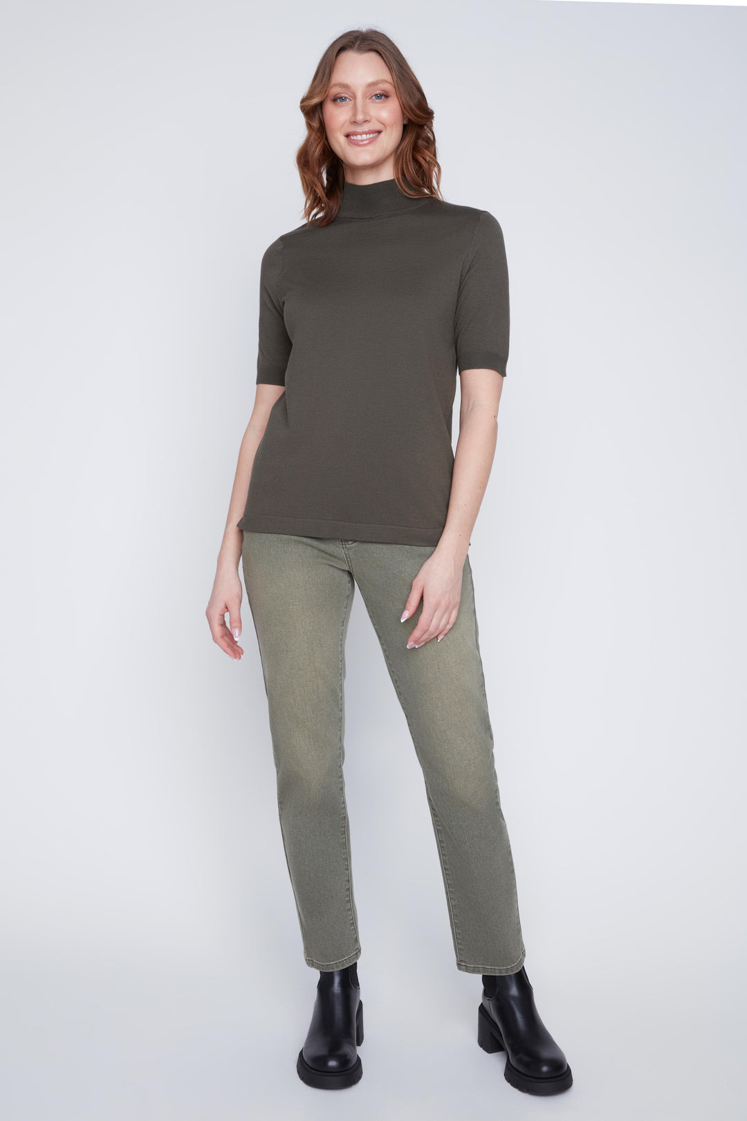 Mock Neck Short Sleeve