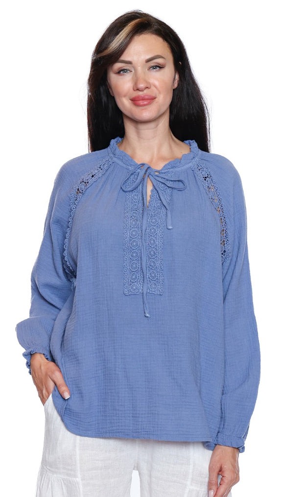 Lace Detail Long Sleeve Top