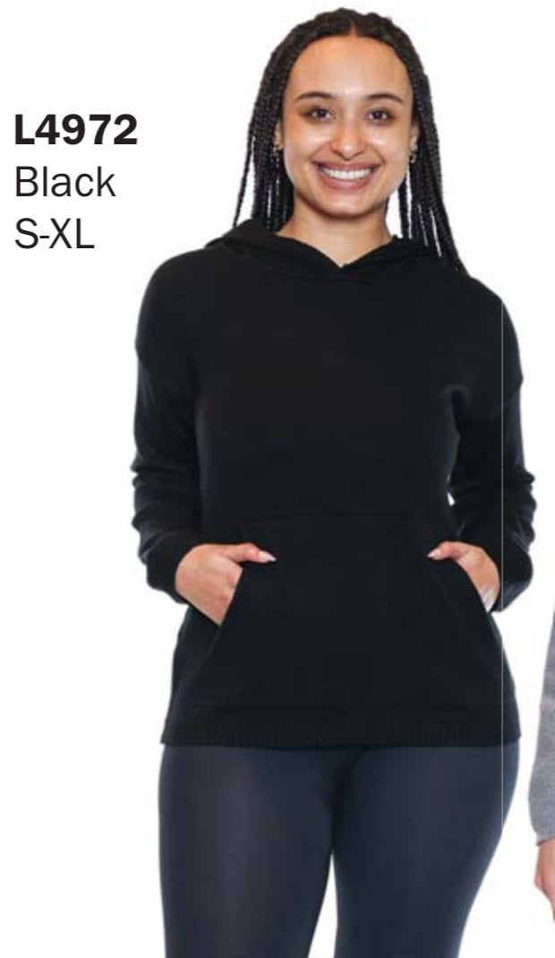 Knit Long Sleeve W/Hood & Front Pocket