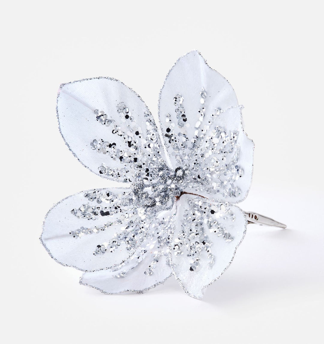 Clip On Christmas Flower Ornament