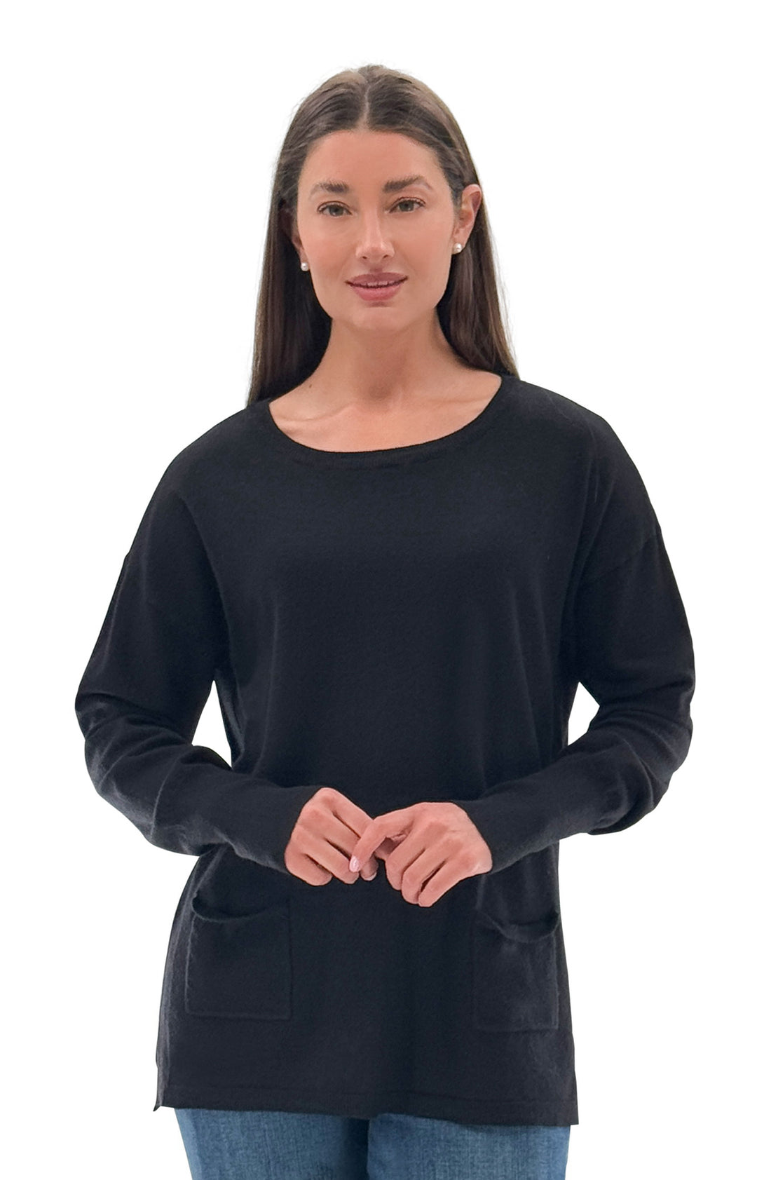 Black Knit Sweater W/Colorful Back Buttons