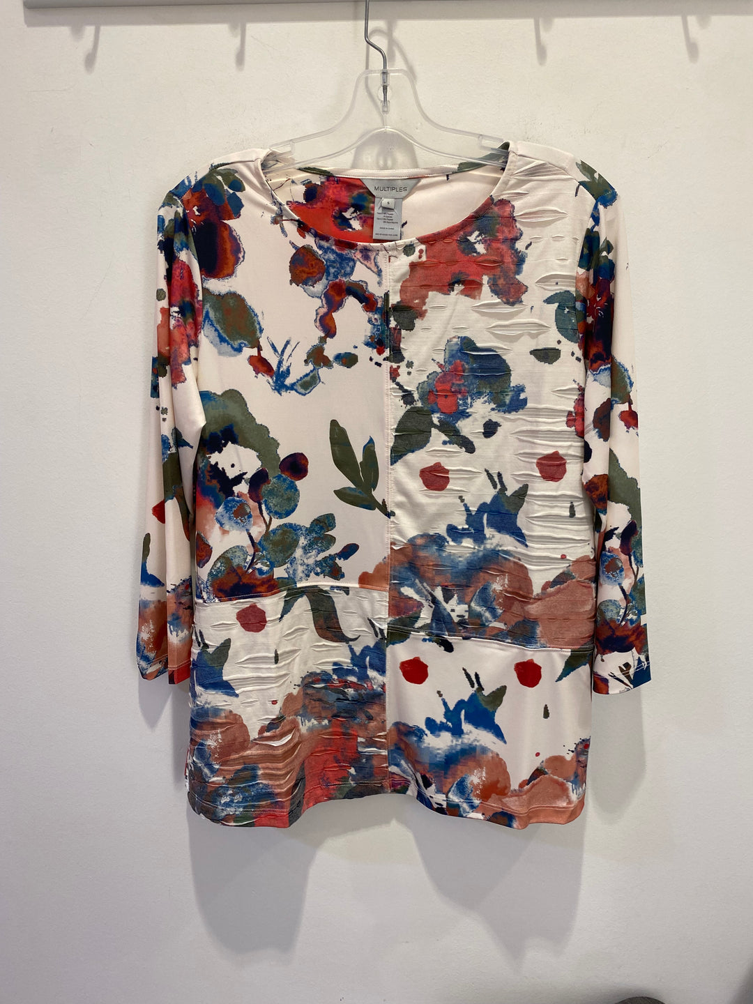 3/4 Sleeve Scoop Neck Printed Top