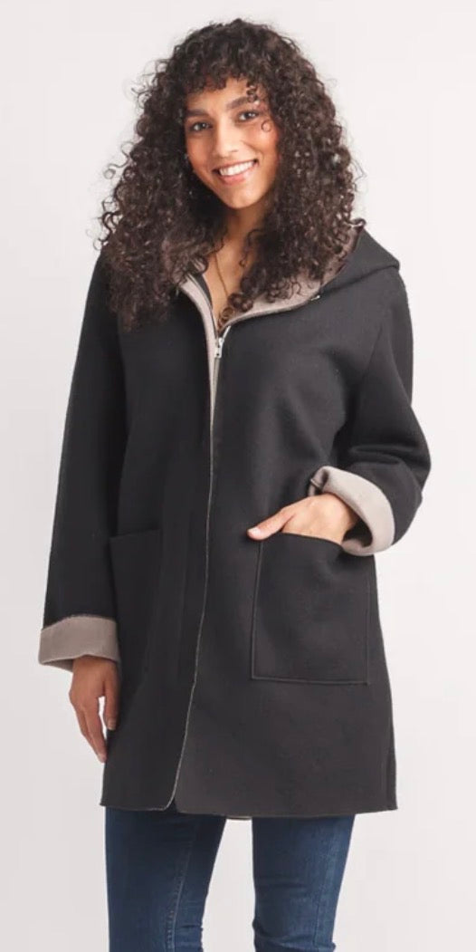 Soft Heathered Hooded Jacket