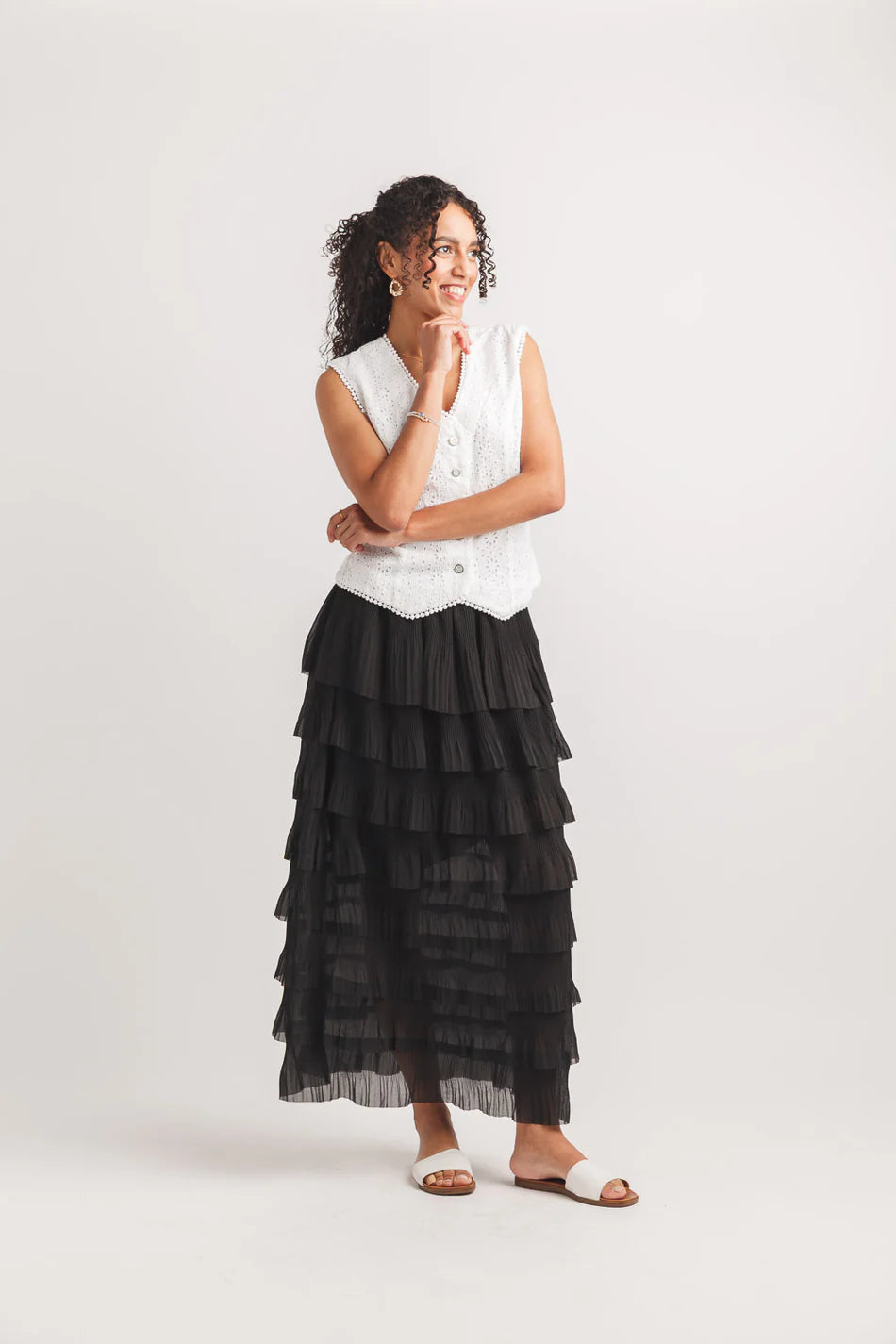 Pleated Layered Skirt