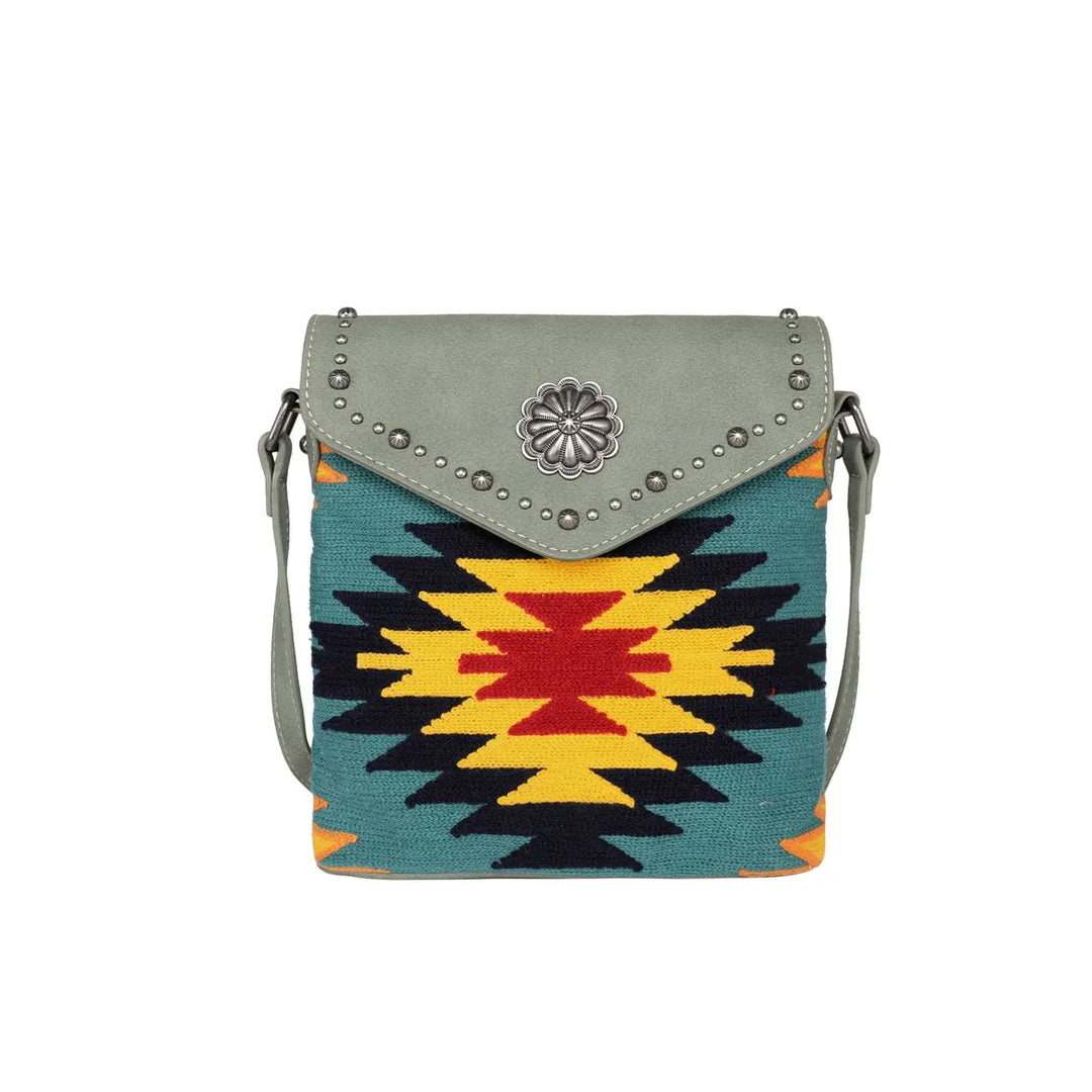 Green Aztec Tapestry Crossbody