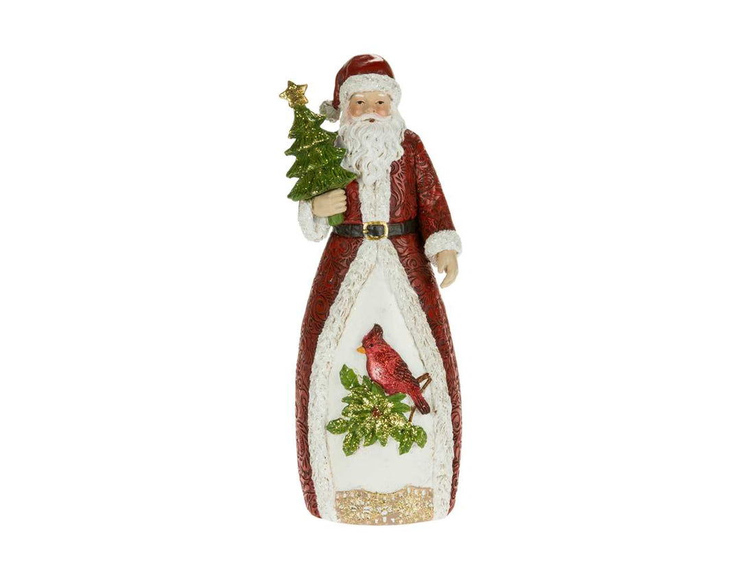 10” Santa Holding A Tree W/ Cardinal